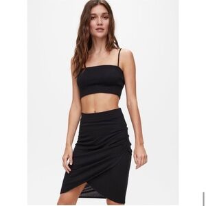 Wilfred Free Tyra Pencil Knit Skirt above the knee ruched black women’s size XS